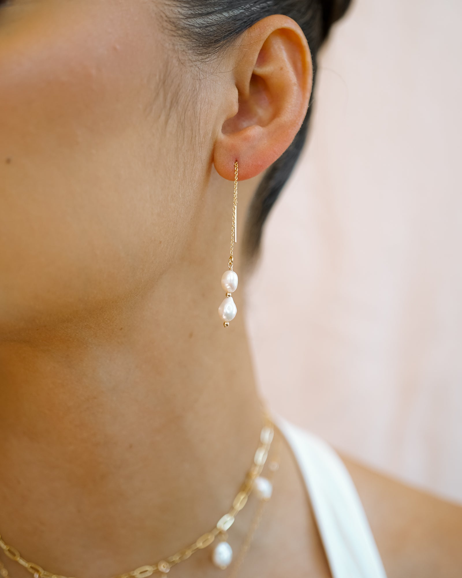 Phoebe Pearl Threaders - Wander + Lust Jewelry