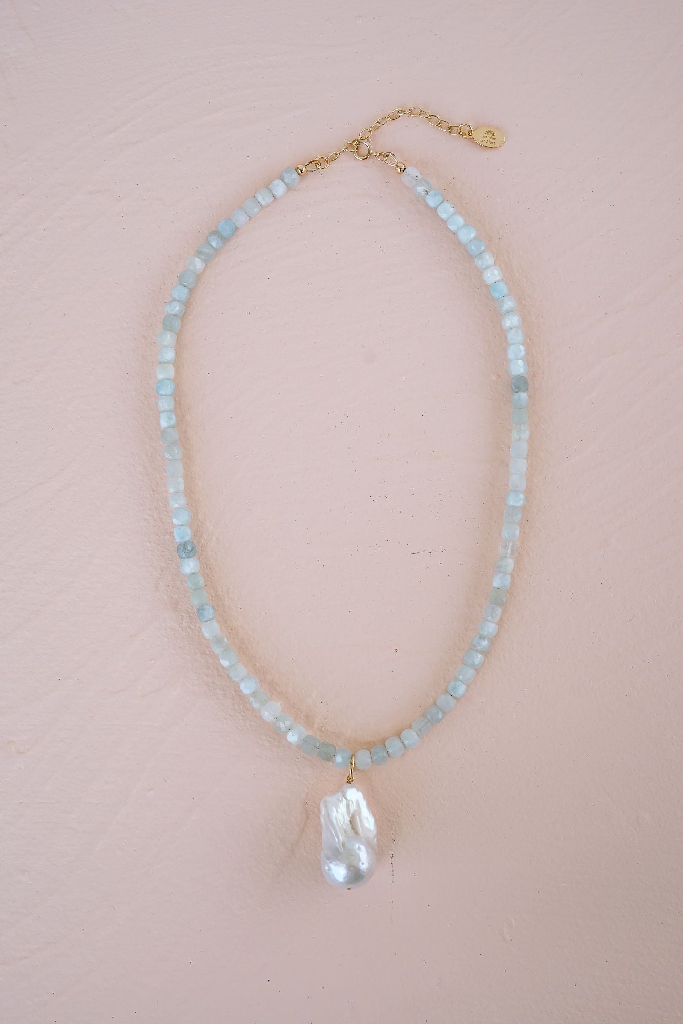 Calypso Baroque Pearl & Aquamarine Necklace - Wander + Lust Jewelry
