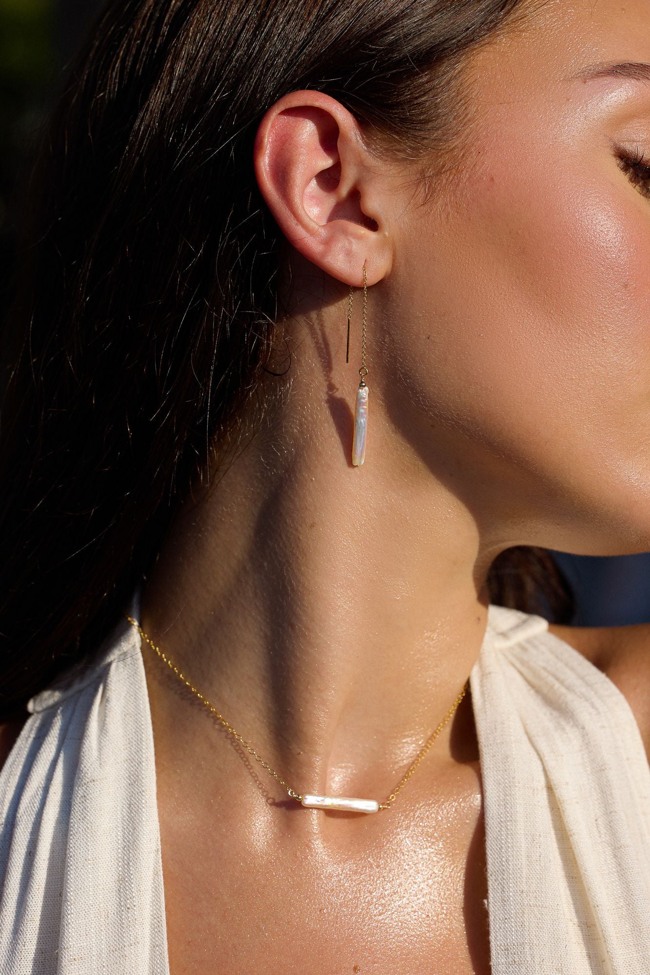 Vivienne Stick Pearl Necklace - Wander + Lust Jewelry