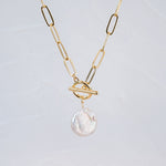 Leila Pearl Paperclip Necklace - Wander + Lust Jewelry