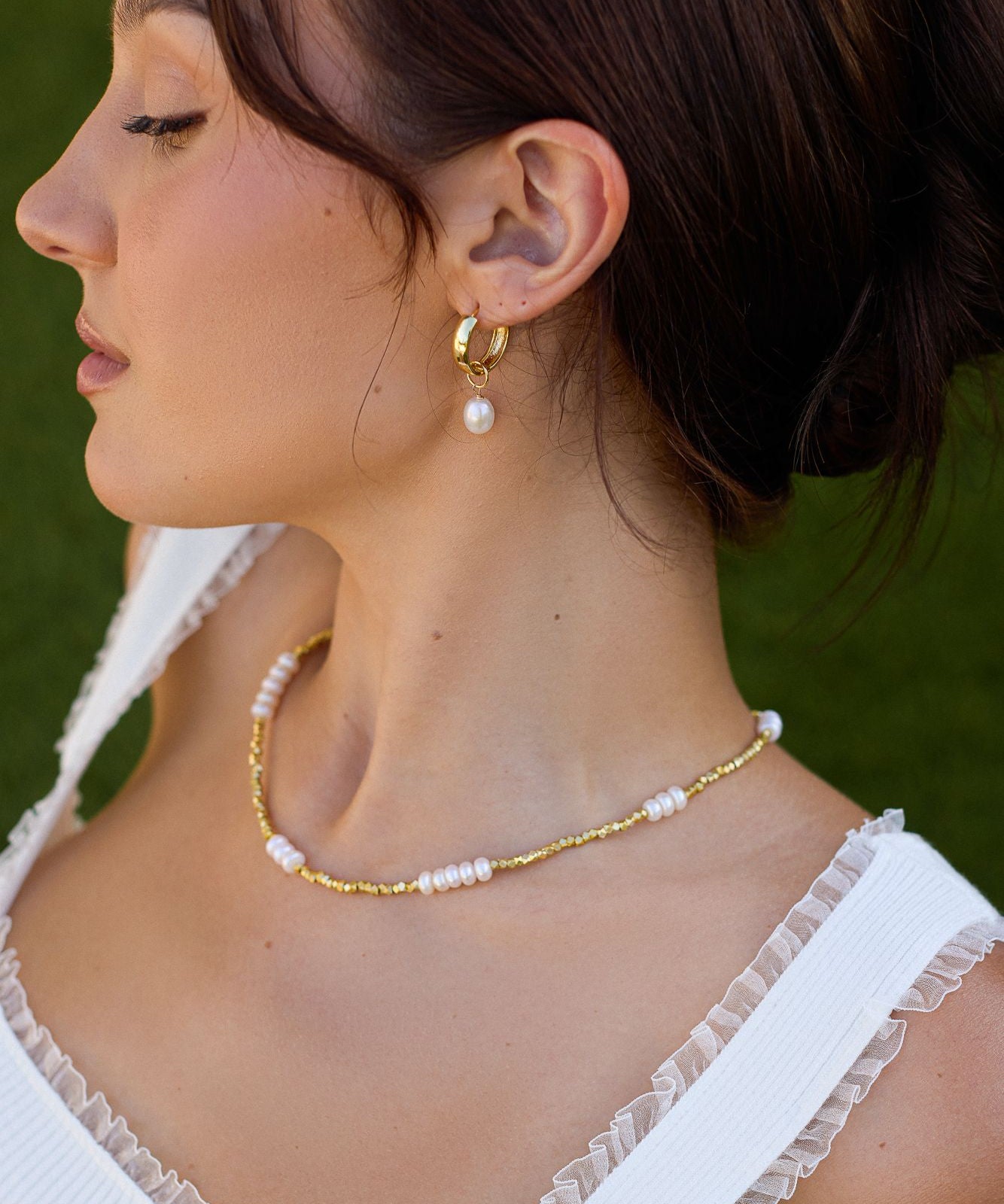 Haven Gold Pearl Hoop Earrings - Wander + Lust Jewelry
