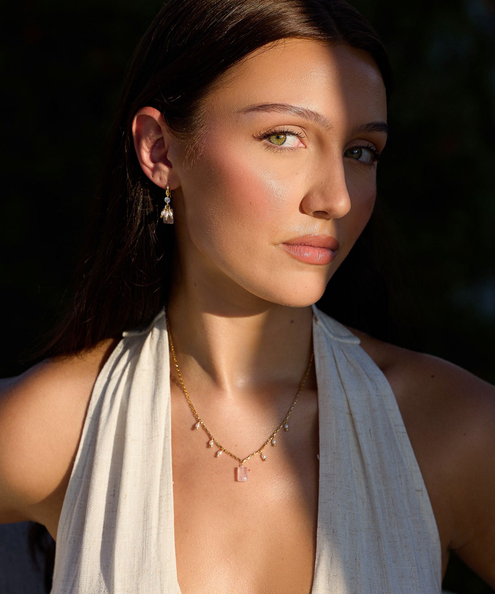 Coco Rose Quartz & Pearl Drop Earrings - Wander + Lust Jewelry