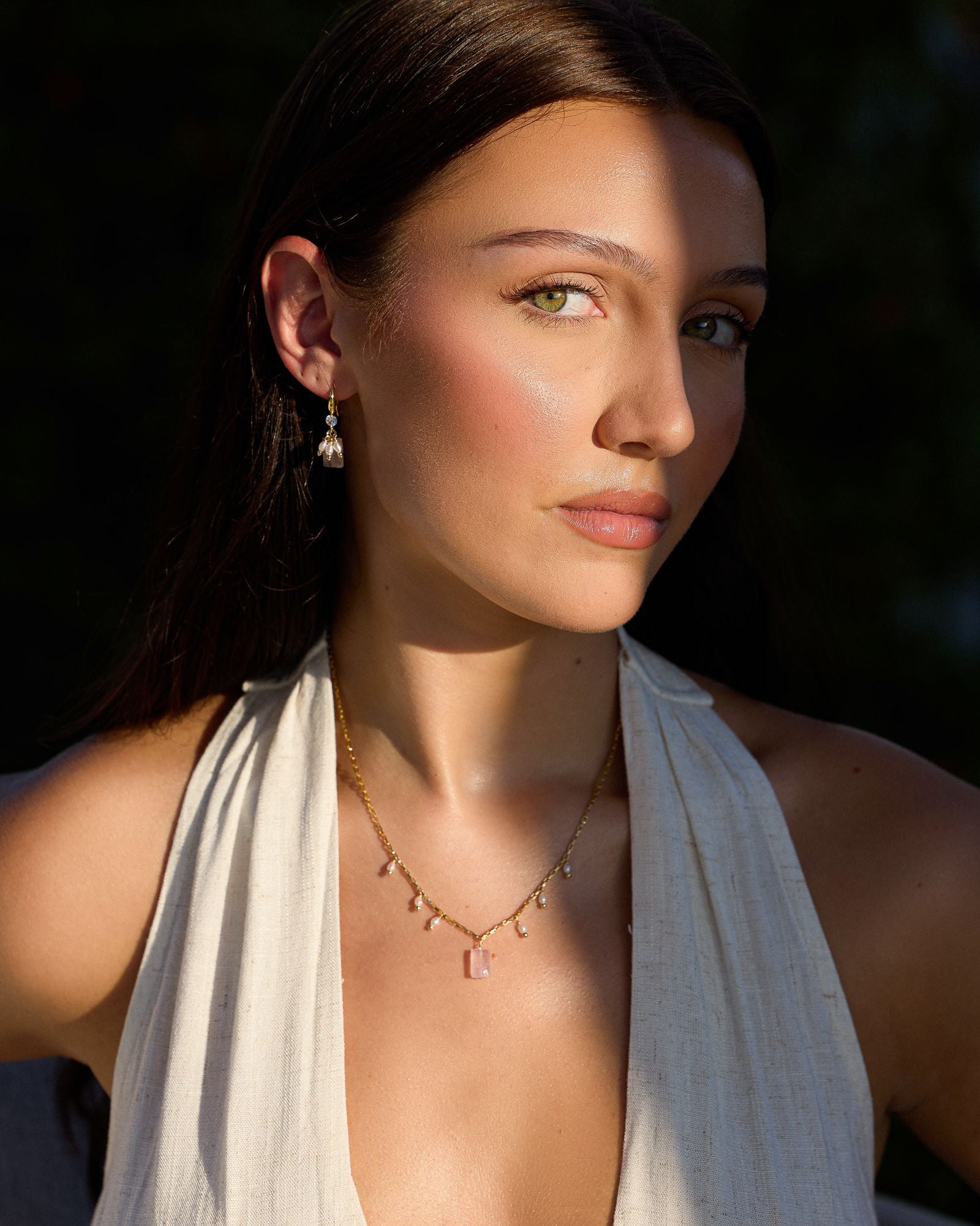 Coco Rose Quartz & Pearl Drop Earrings - Wander + Lust Jewelry