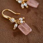 Coco Rose Quartz & Pearl Drop Earrings - Wander + Lust Jewelry
