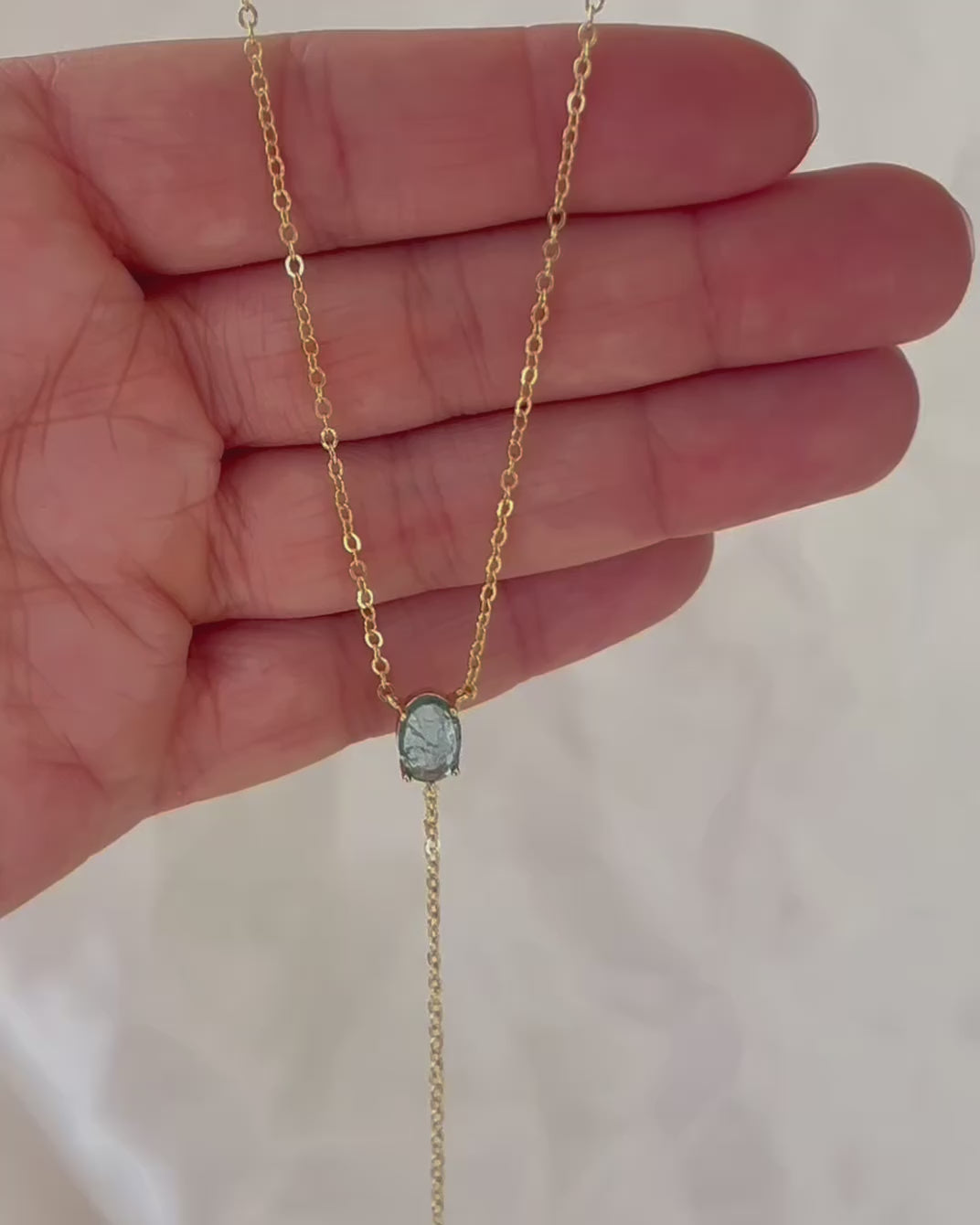 Something Blue Lariat Necklace — product video