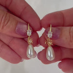 Laurel Teardrop Pearl Earrings — product video