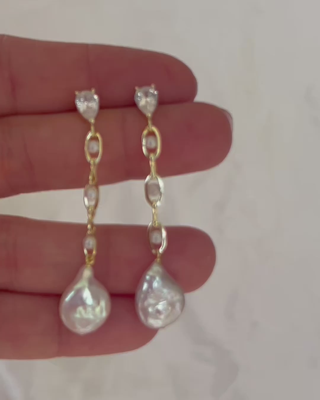 Hannah Pearl Drop Earrings — product video