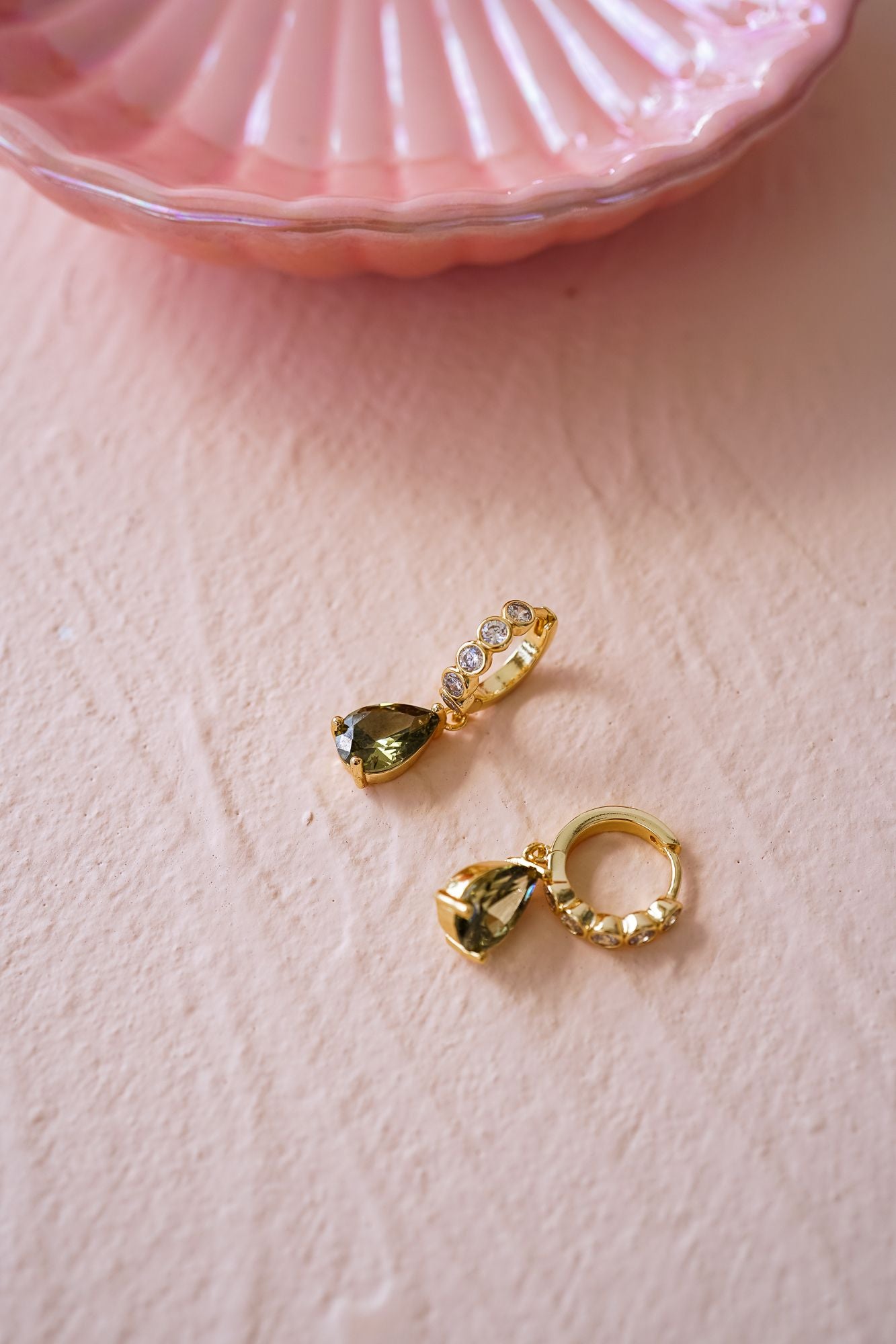Envy Green Huggie Hoops - Wander + Lust Jewelry