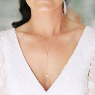 Rose Gold Y Necklace, Necklace, - Wander + Lust Jewelry