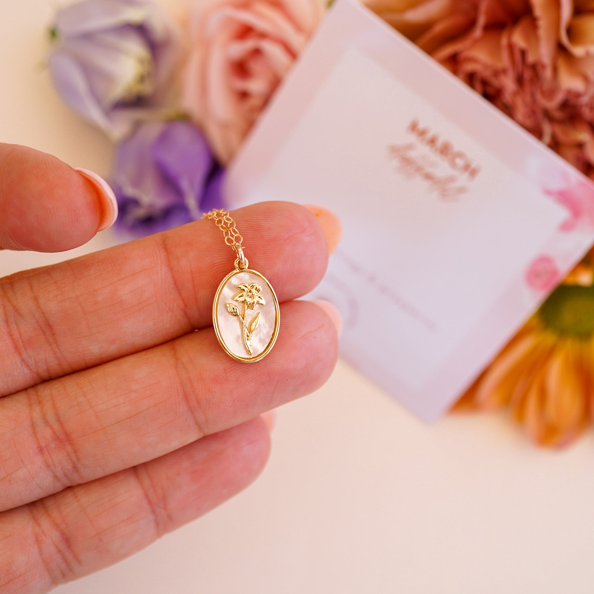 March Birth Flower Necklace - Wander + Lust Jewelry