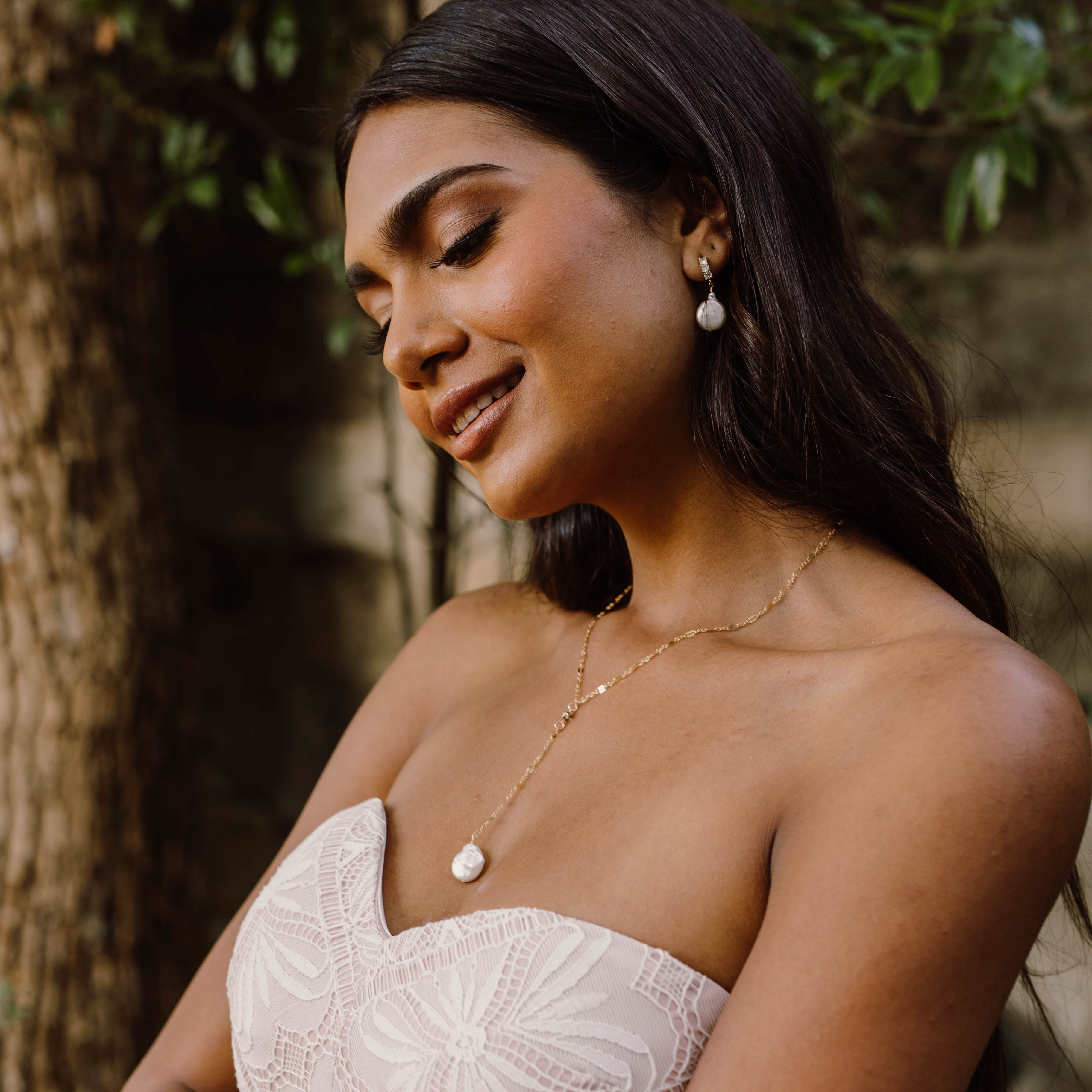 Corrine Pearl Hoops - Wander + Lust Jewelry