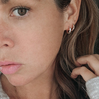 Isla Huggie Hoops, Earrings, - Wander + Lust Jewelry
