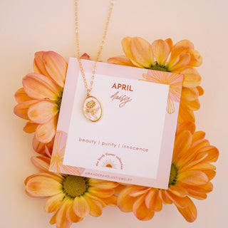 April Birth Flower Necklace