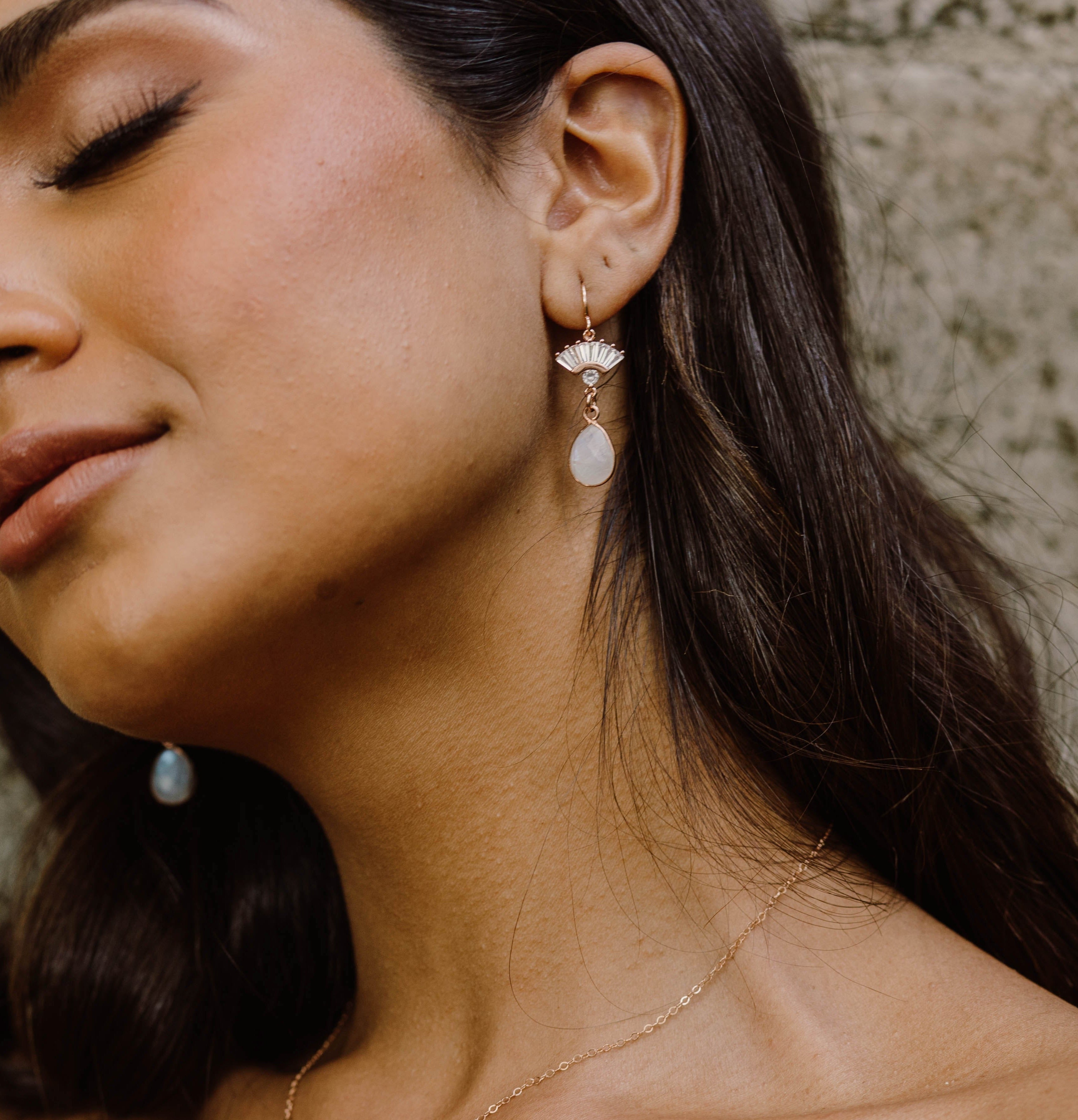 Aria Moonstone Earrings - Wander + Lust Jewelry