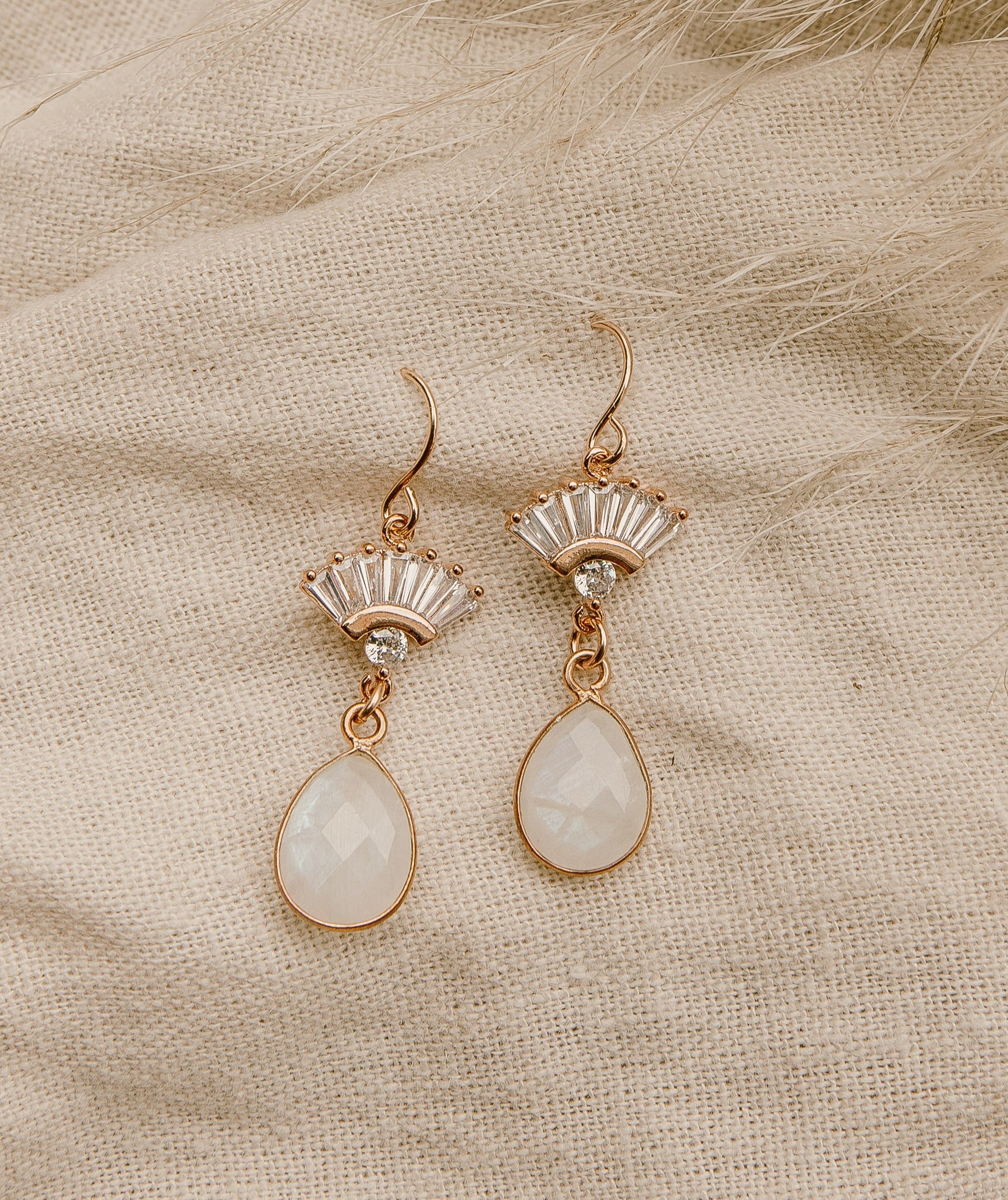 Aria Moonstone Earrings - Wander + Lust Jewelry