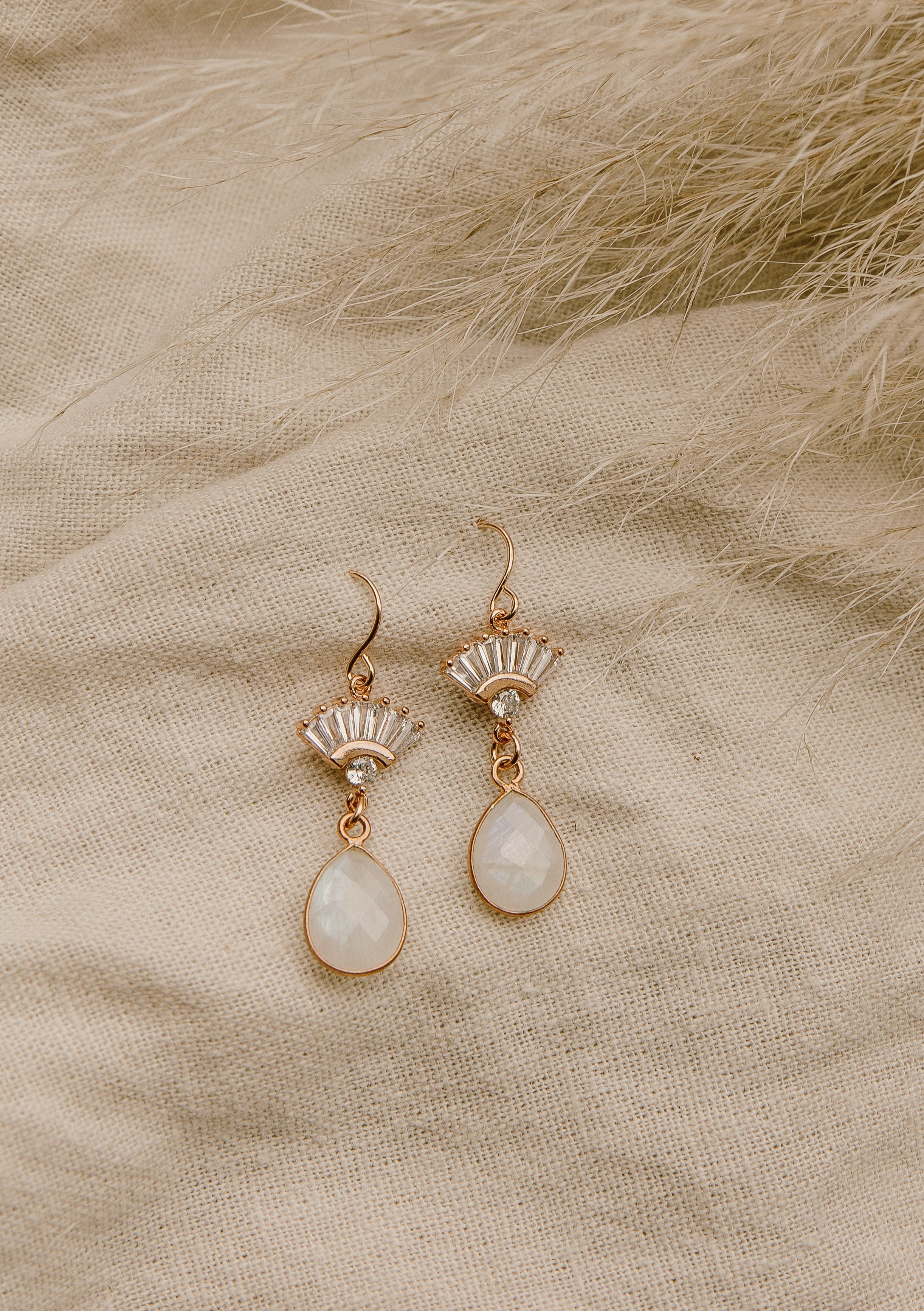 Aria Moonstone Earrings - Wander + Lust Jewelry