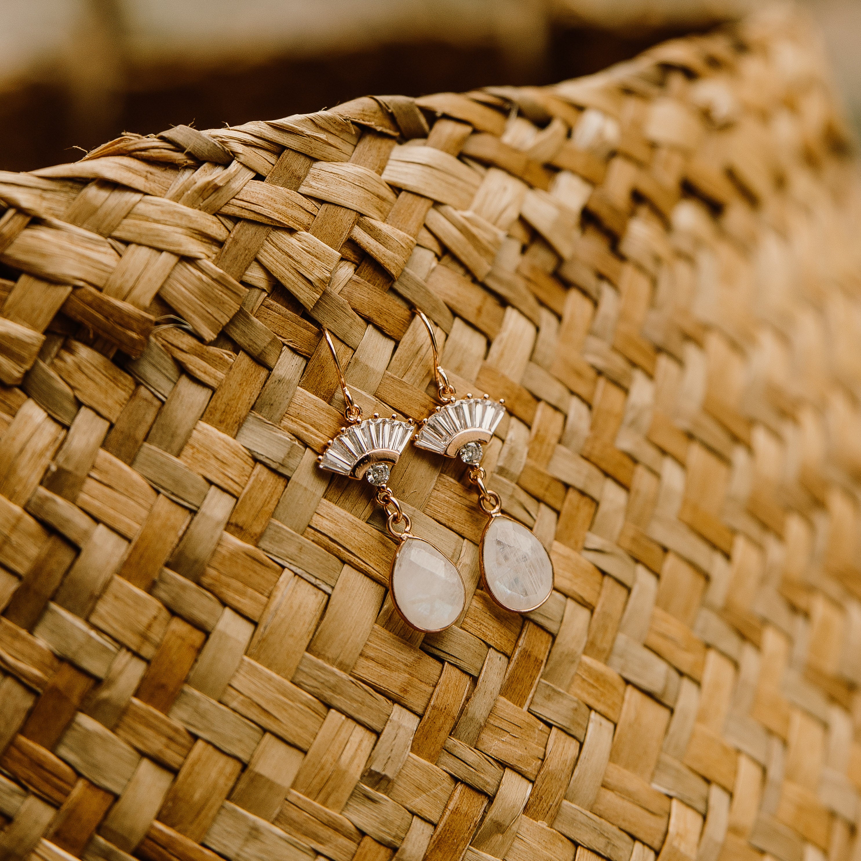 Aria Moonstone Earrings - Wander + Lust Jewelry