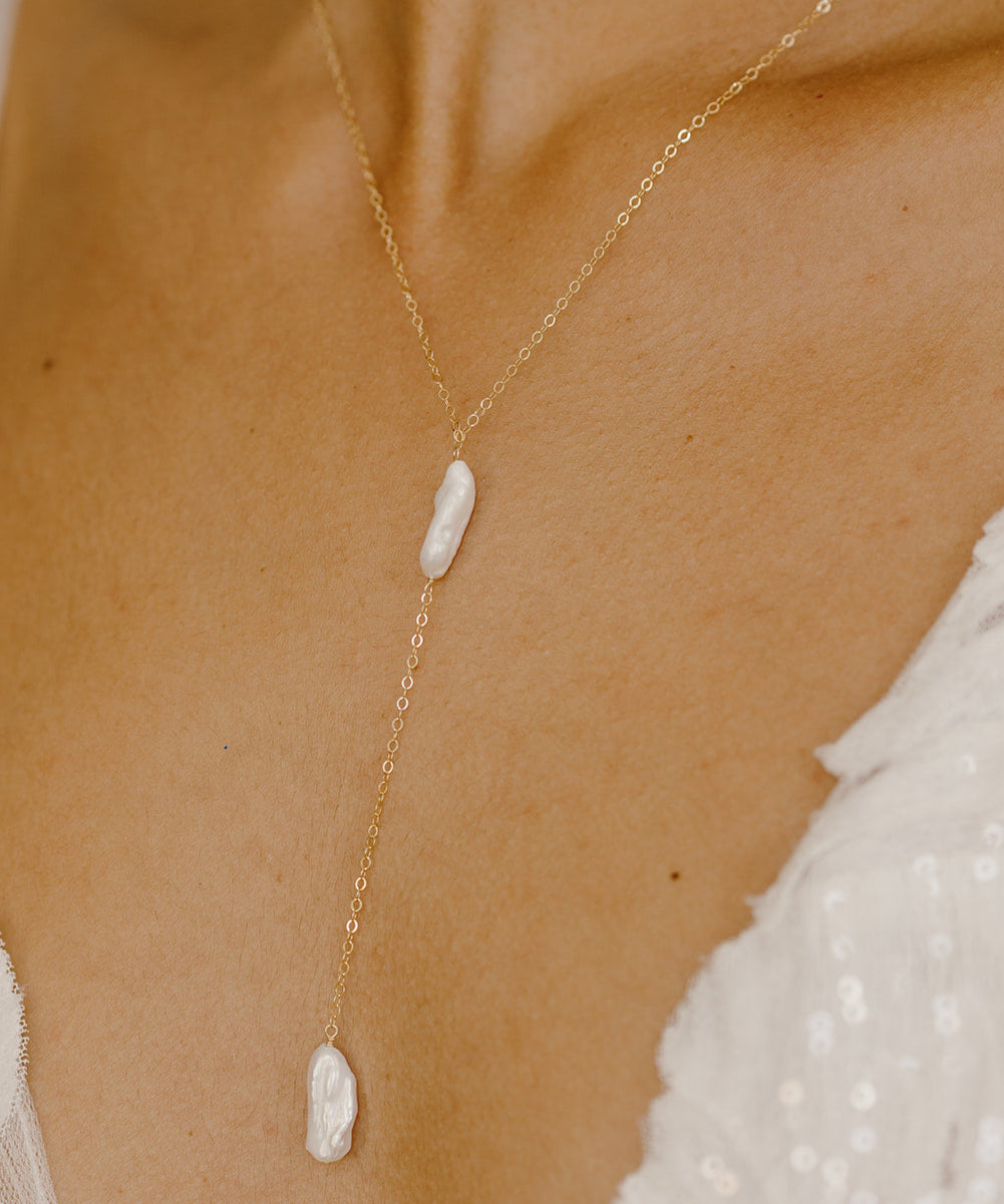 Kiara Pearl Y Necklace - Wander + Lust Jewelry