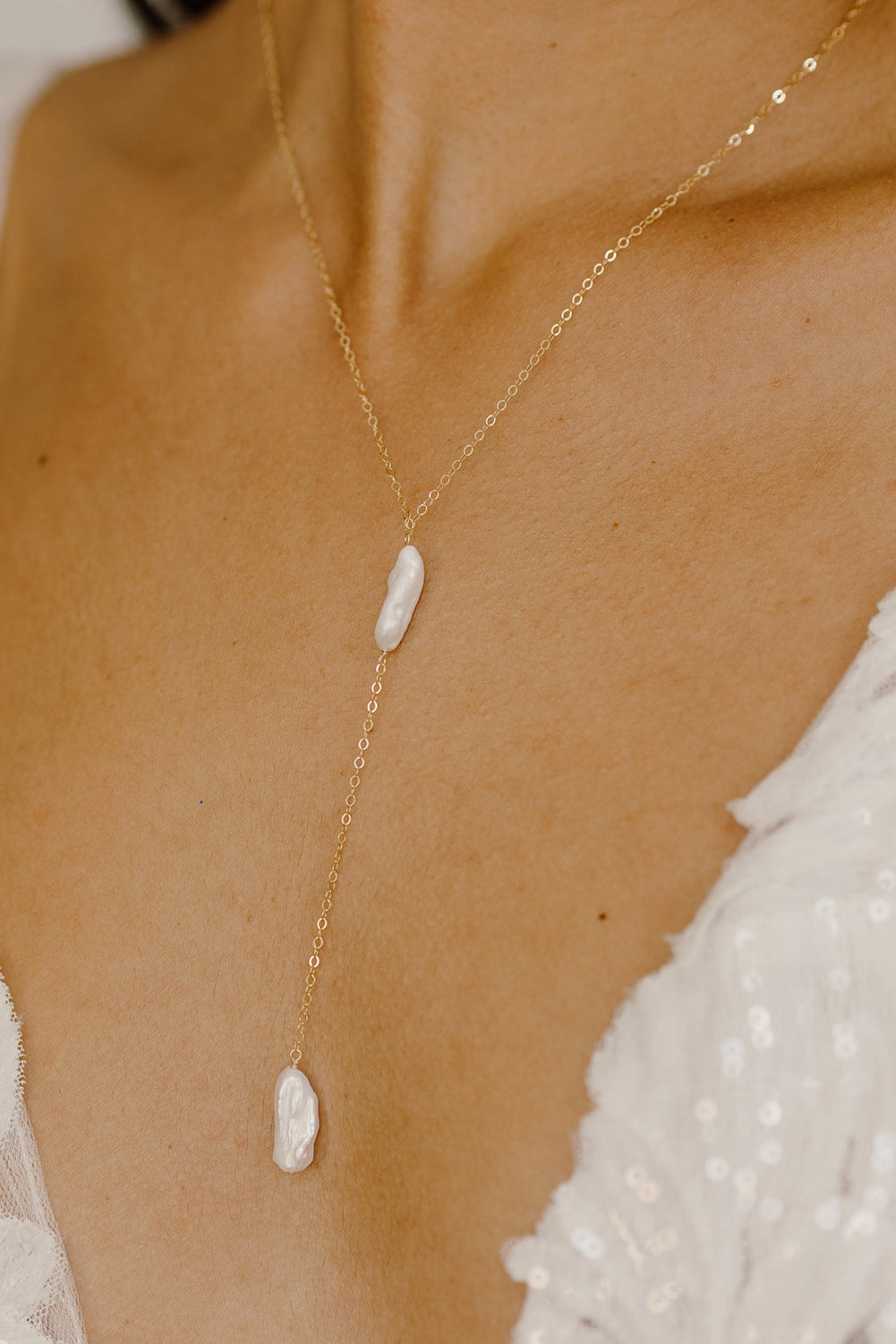 Kiara Pearl Y Necklace - Wander + Lust Jewelry