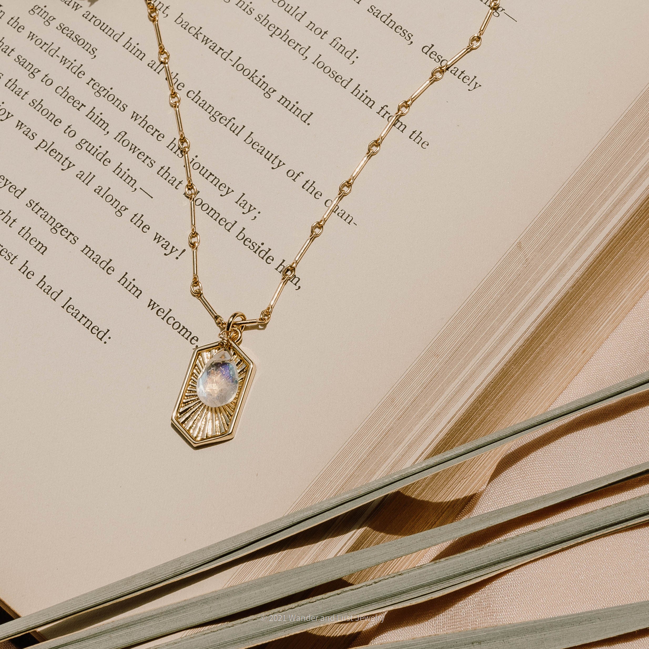 Ember Moonstone Necklace - Wander + Lust Jewelry