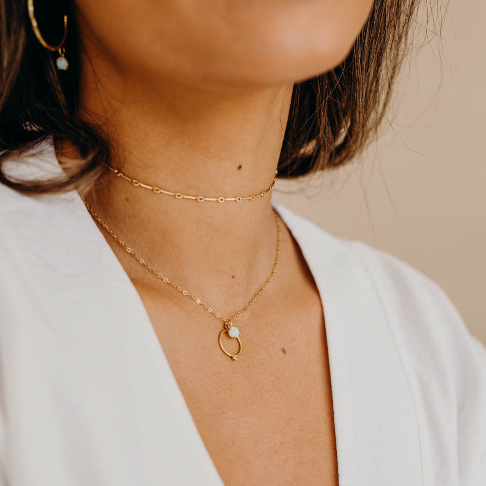 Ophelia Opal Necklace, Necklace, - Wander + Lust Jewelry