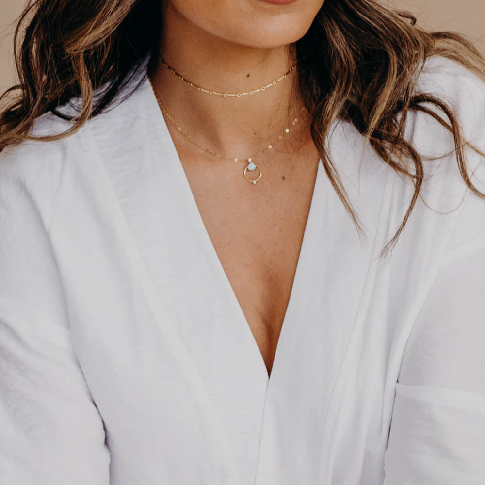 Ophelia Opal Necklace, Necklace, - Wander + Lust Jewelry
