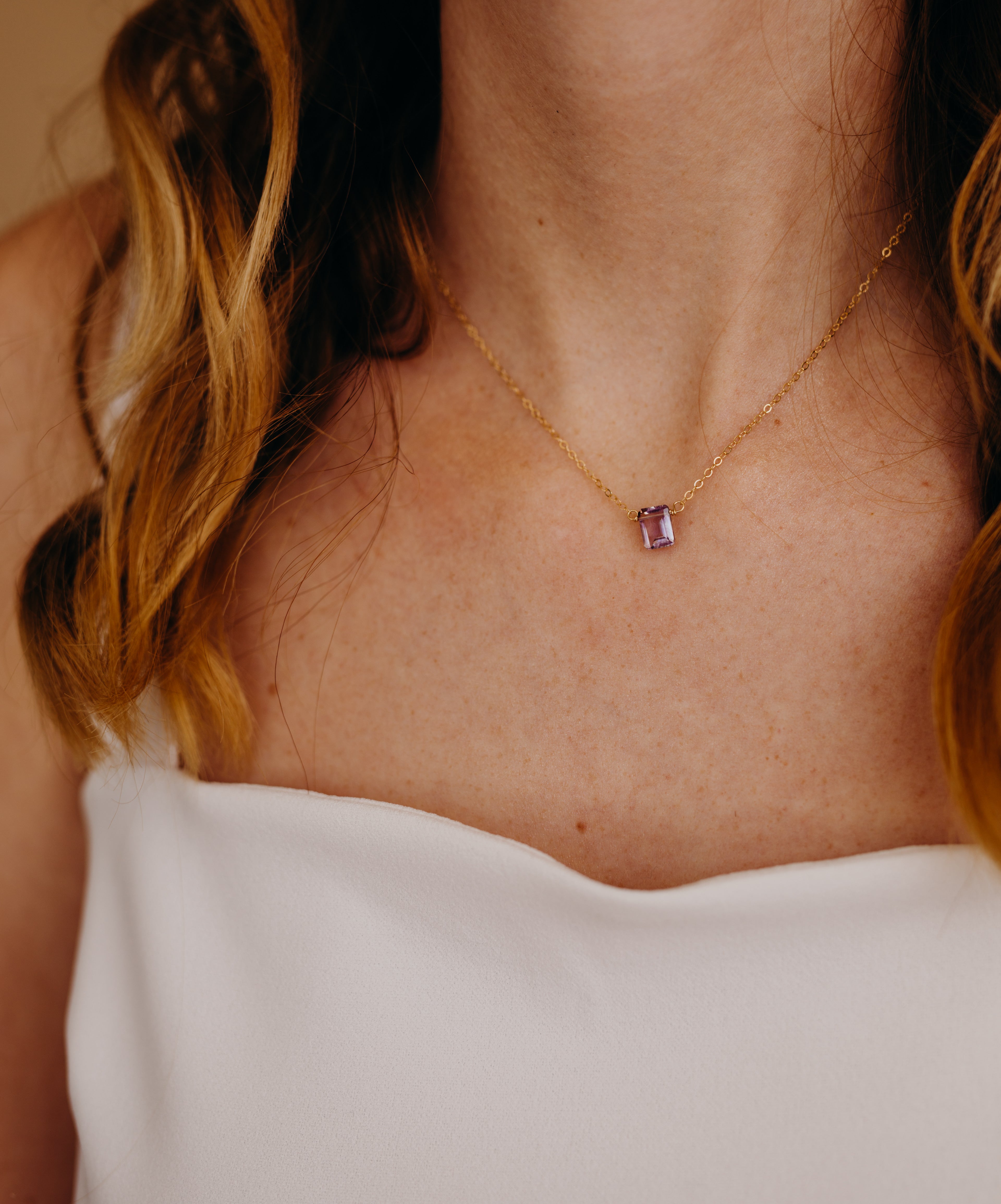 February Birthstone Necklace, Necklace, - Wander + Lust Jewelry