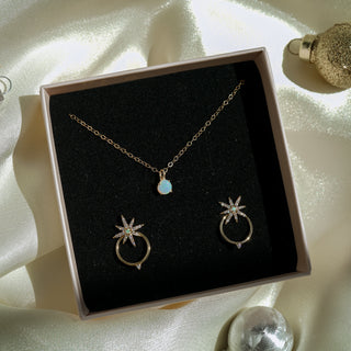 Opal Lover's Necklace and Earrings Set