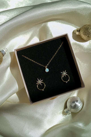 Opal Lover's Necklace and Earrings Set