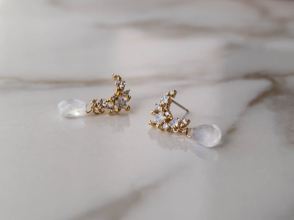 Selene Moon Earrings, Earrings, - Wander + Lust Jewelry