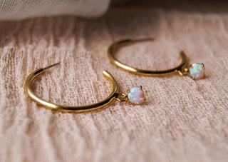 Serafina Opal Hoops, Earrings, - Wander + Lust Jewelry