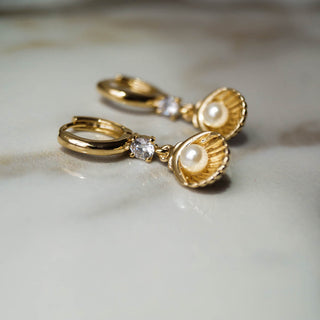 Wailea Seashell Huggies, Earrings, - Wander + Lust Jewelry