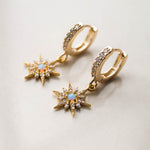 Opal Star Huggies, Earrings, - Wander + Lust Jewelry