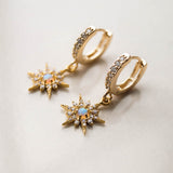 Opal Star Huggies, Earrings, - Wander + Lust Jewelry