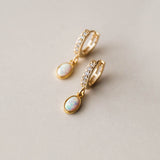 Edith Opal Huggies, Earrings, - Wander + Lust Jewelry