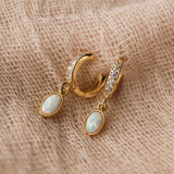Edith Opal Huggies, Earrings, - Wander + Lust Jewelry