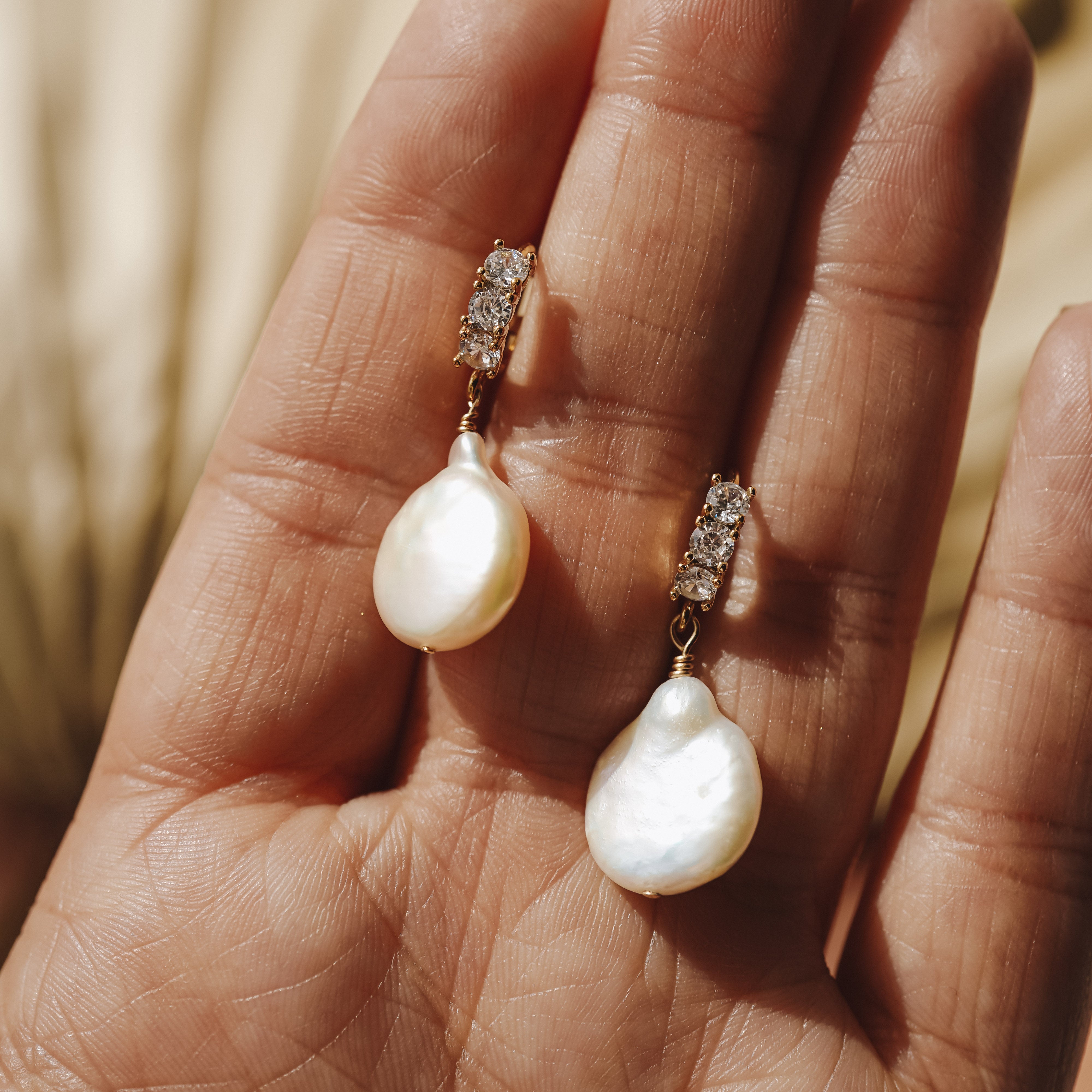 Corrine Pearl Hoops - Wander + Lust Jewelry