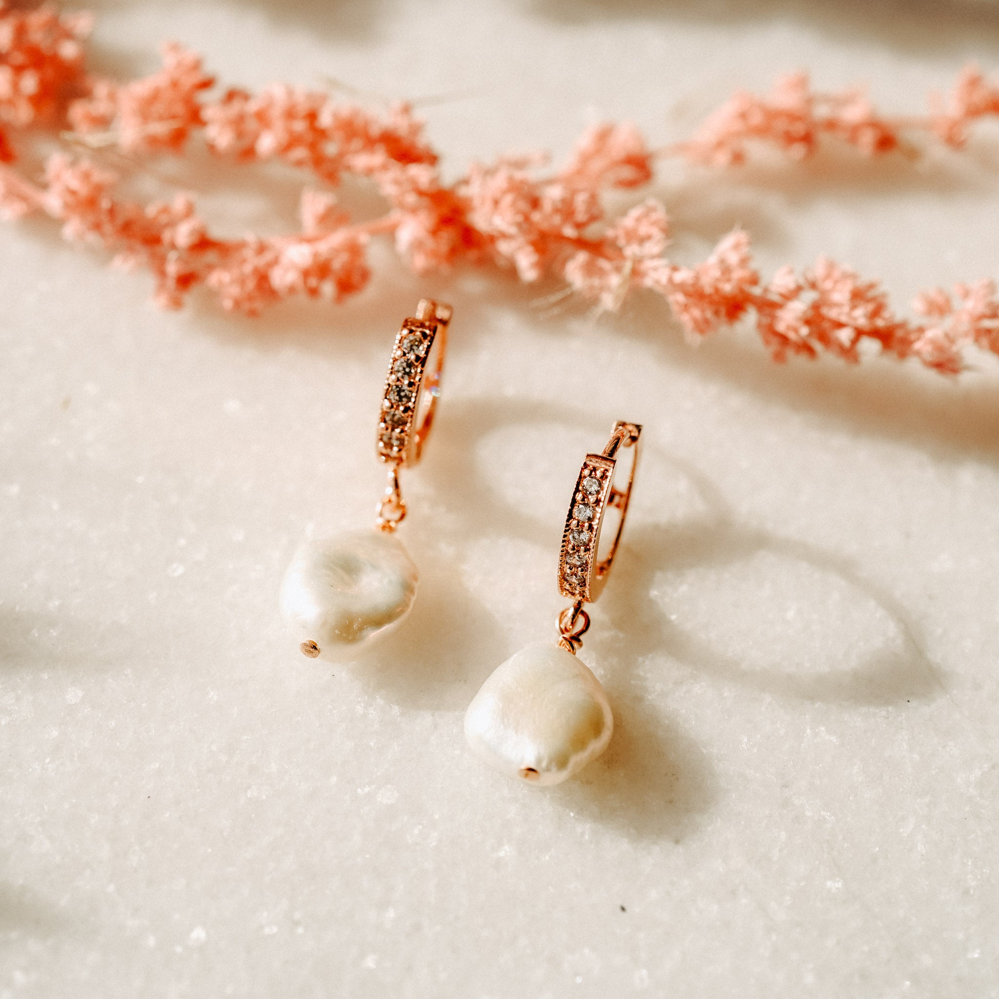 Delia Pearl Huggies - Wander + Lust Jewelry