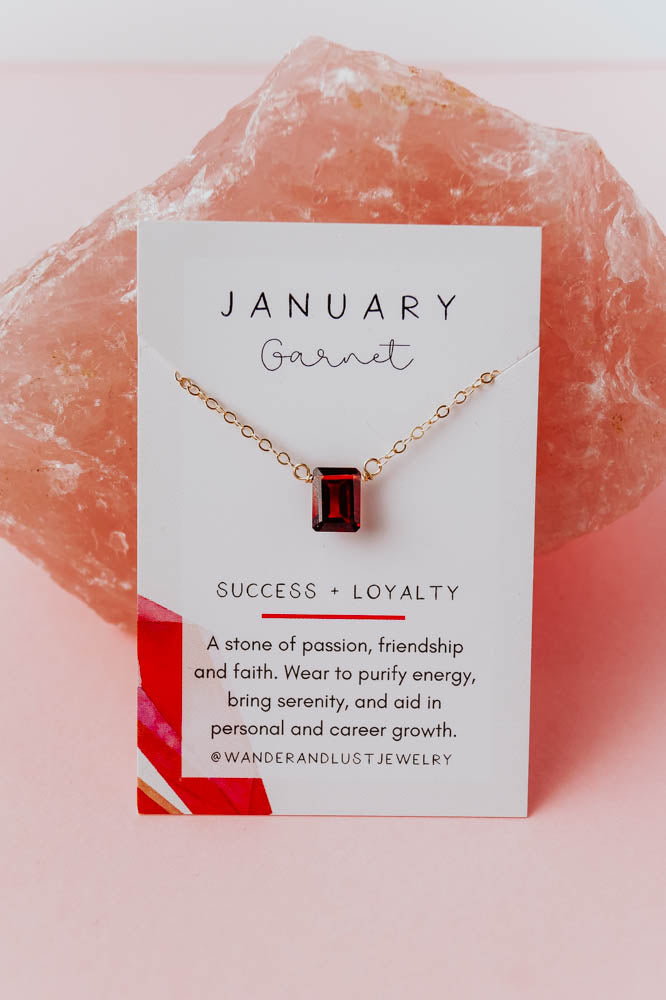 January Birthstone Necklace, Necklace, - Wander + Lust Jewelry