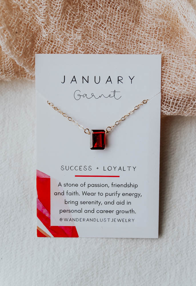 January Birthstone Necklace, Necklace, - Wander + Lust Jewelry