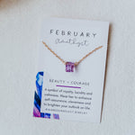 February Birthstone Necklace, Necklace, - Wander + Lust Jewelry