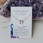 February Birthstone Necklace, Necklace, - Wander + Lust Jewelry