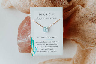 March Birthstone Necklace, Necklace, - Wander + Lust Jewelry
