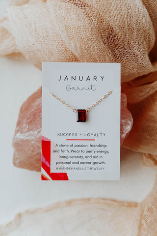 January Birthstone Necklace, Necklace, - Wander + Lust Jewelry
