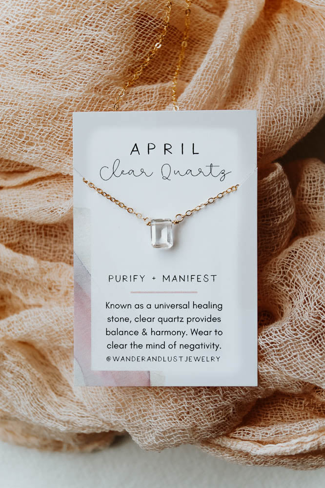 April Birthstone Necklace, Necklace, - Wander + Lust Jewelry