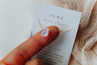 June Birthstone Necklace, Necklace, - Wander + Lust Jewelry
