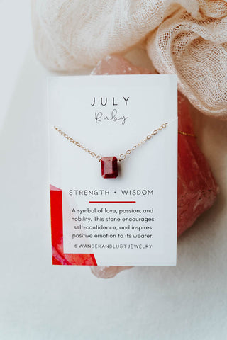 July Birthstone Necklace, Necklace, - Wander + Lust Jewelry