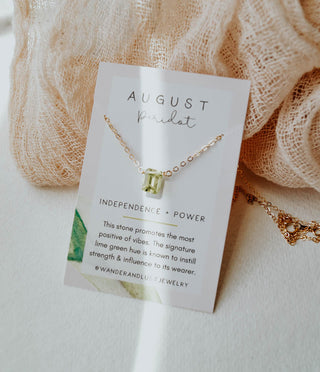 August Birthstone Necklace, Necklace, - Wander + Lust Jewelry