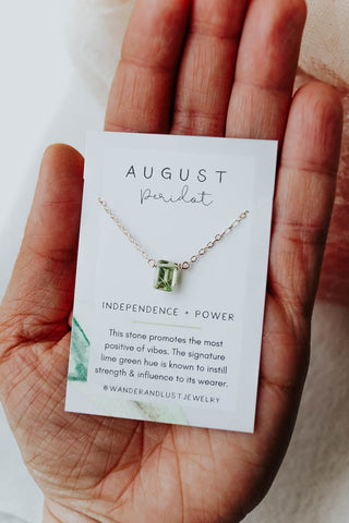 August Birthstone Necklace, Necklace, - Wander + Lust Jewelry