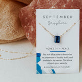 September Birthstone Necklace, Necklace, - Wander + Lust Jewelry
